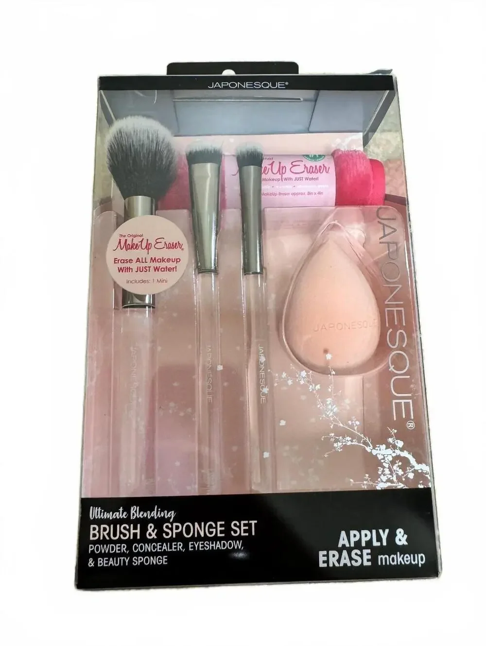 New Japonesque Ultimate Blending Brush & Sponge Set with Original MakeUp Eraser